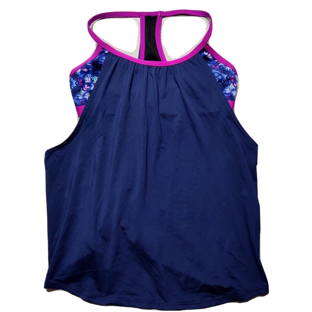 TYR Santa Cruz Shea 2-in-1 Tankini Navy Purple - Women Size Small (4/6) NEW